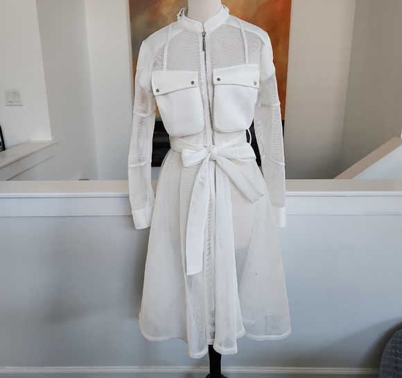 CQbyCQ White Long Sleeve Mesh Jacket SIZE S - Picture 1 of 8
